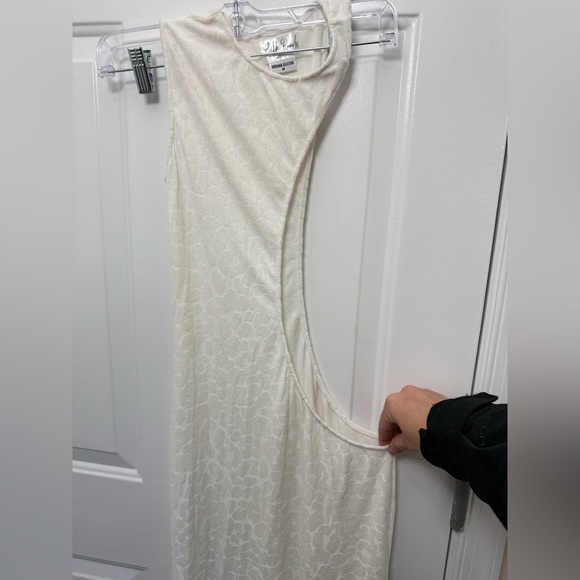 Silk Roads By Adriana Iglesias Wendi Terry Maxi Dress In White Bridal Cutout M - Picture 6 of 8
